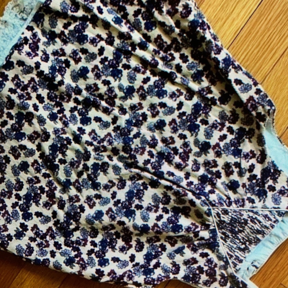 Sleeveless granola girls child floral print blouse